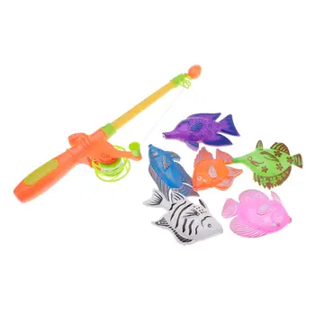 

Funny Educational 6 Fish Model &1 Rod Magnetic Baby Kids Fishing Game Toy Gift