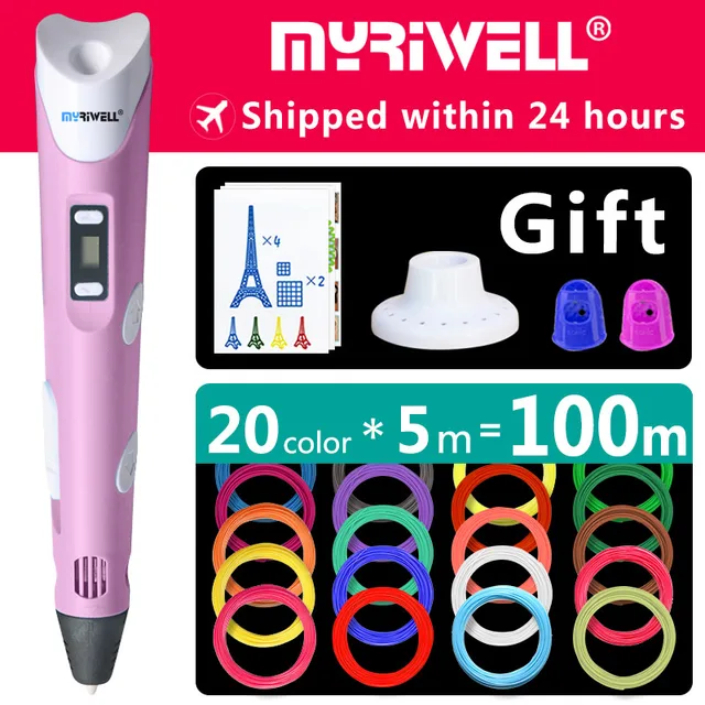 Special Price myriwell 3d pen 3d pens,1.75mm ABS/PLA Filament, new Year's gift pen-3d magic pen,Kids birthday present Christmas present 