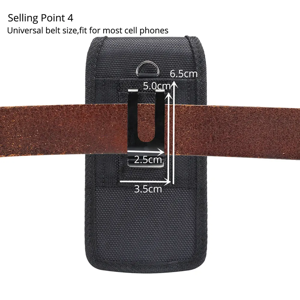 Universal Waist Bag Men Oxford Cloth Nylon 4.7-6.9 inch Mobile Phone Fanny Pack Durable Outdoor Waterproof Belt Bag black