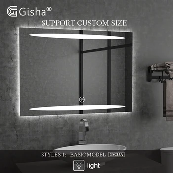 شراءالعرف الحائط مرآة ذكية LED بلوتوث مرآة حمام مرآة خلفية مكافحة الضباب مرآة حمام مرآة لوضع مساحيق التجميل 2G8035