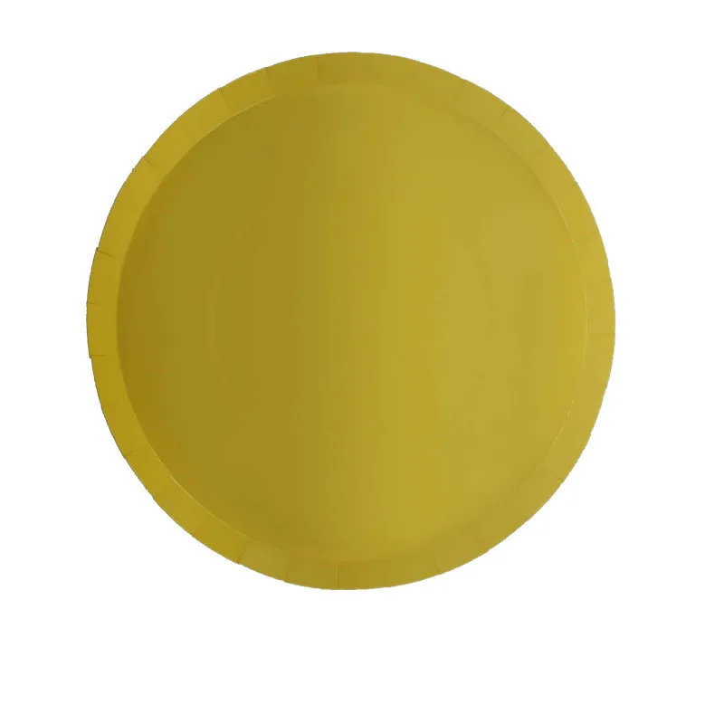 

9 Inch Happy Yellow Sub-Cutlery Plates Wedding Birthday Party Decoration Banquet Party Party Supplies Party Dinner