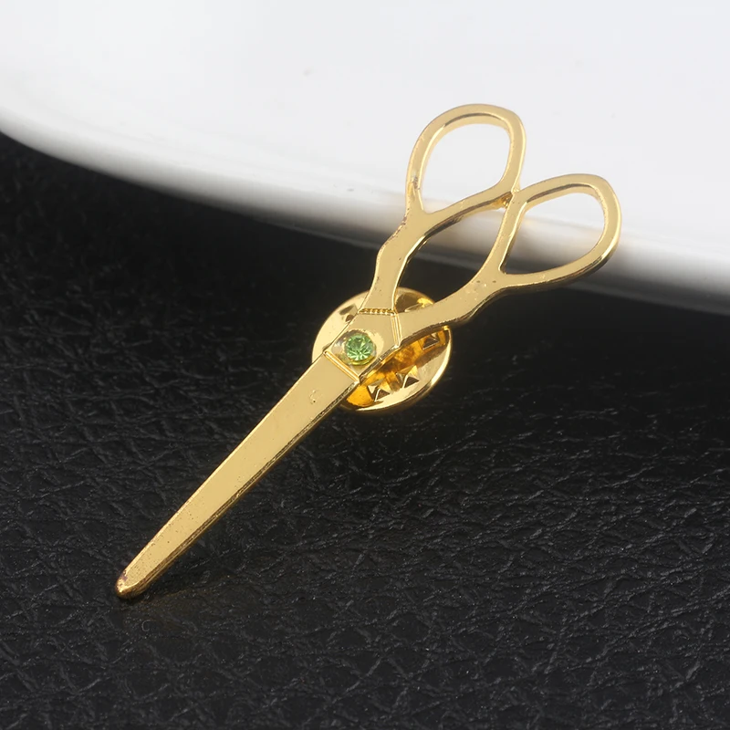 

Hot sale Fashion Accessories Comb Scissors Corsage Brooch Pin High Quality Simulated crystal Decoration Accessory