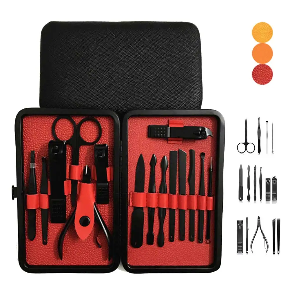 15 Pcs Stainless Steel Nail Clipper Grooming Kit Manicure Pedicure