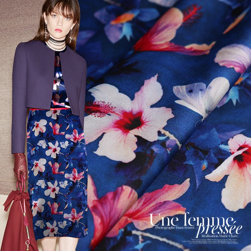 

Digital printing silk stretch satin fabric silk fabric for dress soft cheongsam bedding natural silk fabric wholesale silk cloth