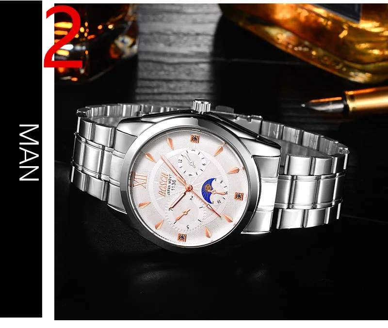 

Men's new fashion stainless steel with simple leisure luxury business watch74
