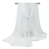 150*90cm solid white women plain bubble chiffon scarf hijab wrap printe solid shawls beach outdoor big silk scarves shawl female 3