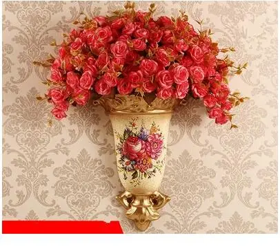 Американская Ретро настенная ваза из смолы, настенный цветочный горшок, корзина для дома, гостиной, задний план, настенный орнамент, украшение, ремесла, кулон - Цвет: 8