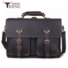 Men Crazy Horse Genuine Leather Briefcase Handbags Leather 17 Men Crazy Horse Genuine Leather Briefcase Handbags Leather 17