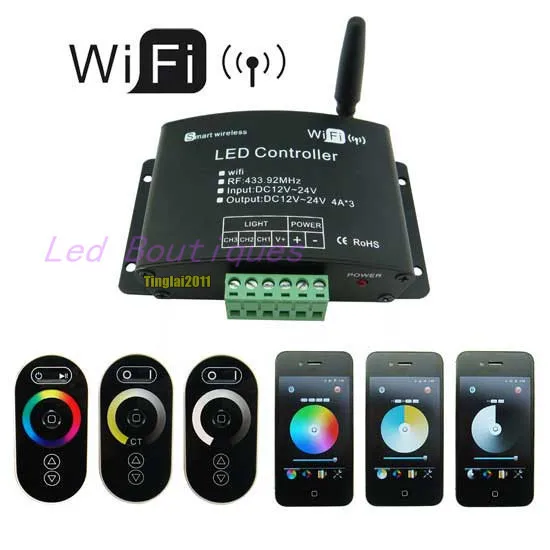 

New Arrival WiFi LED Controller RGB Color Temperature Adjustment Dimming 3-IN-1 Functions