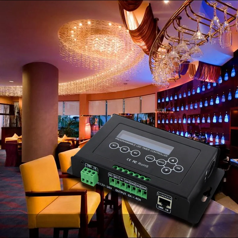 Bc-322-6A Dc12V-36V таймер Led Диммер контроллер аквариума привело Srip контроллер света DMX 512 Вход программируемый с ЖК-Дисплей