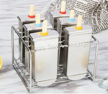

DIY Stainless Steel Popsicle Mold Ice Pop Lolly Ice Cream Stick Holder 6 Molds/Batch Home Ice Cream Maker Ice Pops Mould