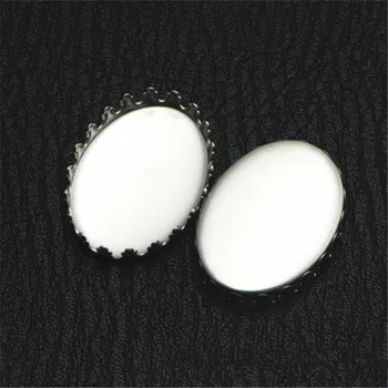 

200 PCS 18*13mm 18*25mm Oval Cabochon Base Connectors Settings Stainless Steel Bezel Setting For Jewelry Making