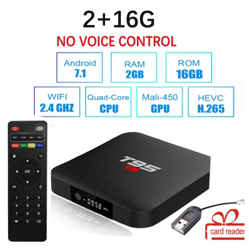 Android tv box t95 s1 android 7 1 медиаплеер Amlogic S905W четырехъядерный опционально 1G + 8G 2GB