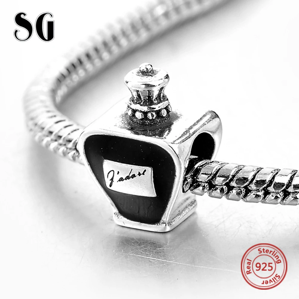 

925 Sterling Silver Perfume Bottle Charm Beads Fit Original European Bracelet Berloques Authentic Pendants For Women DIY Jewelry