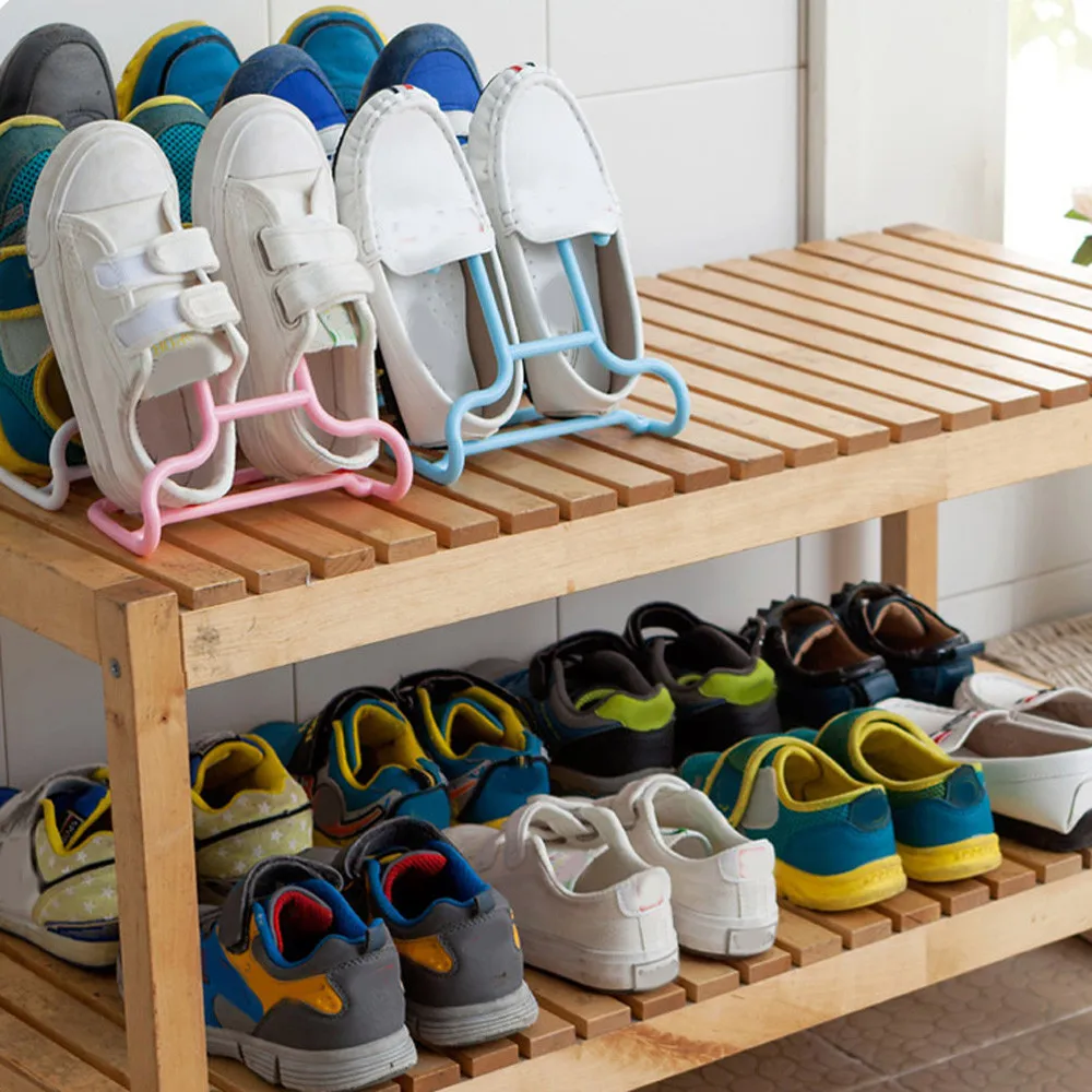 2PCS high quality Multi Colored Plastic Shoes Hanging Storage Shelf