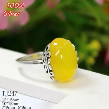 

6*8MM 925 Sterling Silver Color Oval Base Inlaid Wax Ring Blanks 7*9MM 12*15MM Settings Adjustable Ring DIY Jewelry