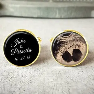 

Customize Pregnancy Ultrasound Image photo cufflinks baby shower keepsake gifts for Expecting Parent Gift Gender Reveal Artwork