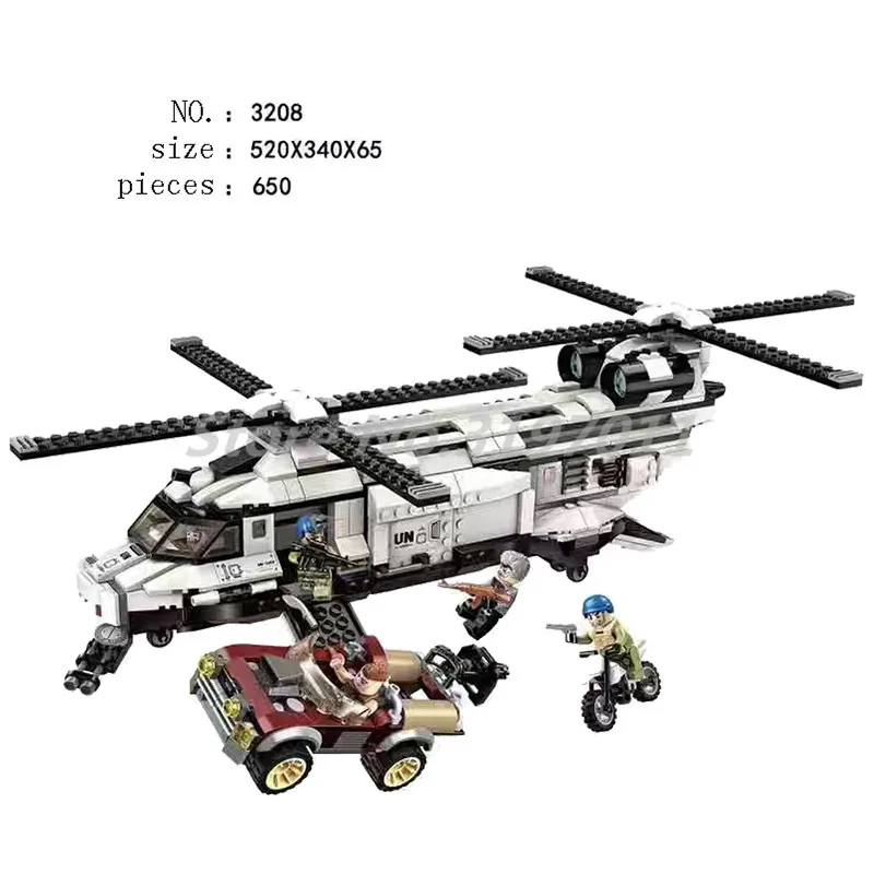 

Military War City Series Thunder Mission Building Blocks Gunship Aircraft Enlighten Model Toys For Children Christmas Gifts