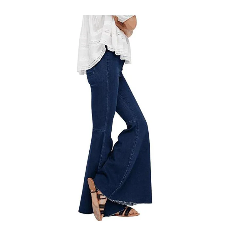 

Office Lady Wide Leg Womens Flare Jeans Tassels Vintage High Waisted Flared Denim Jeans Butt Lift Jeans Feminino