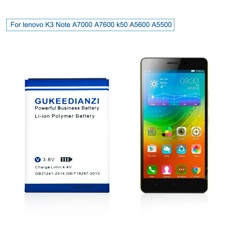 

GUKEEDIANZI BL243 3000mAh Battery For lenovo K3 Note K50-T5 A7000 A5500 A5600 A7600 Mobile Phone Replacement Battery