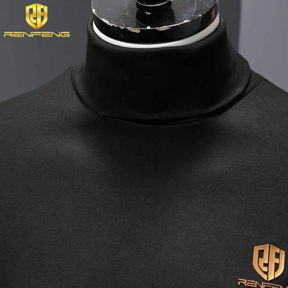 men's shirts underwear winter men's 95% cotton undershirts long sleeve thermo shirt plus velvet foldable turtleneck wram clothes (9)