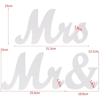 

Wedding Reception Sign White Wooden Letters Mr & Mrs Table Centrepiece Decor Set