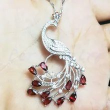 Ювелирные изделия, натуральный гранат, Павлин, стильный кулон,, серебро 925 пробы, 0.25ct* 10 шт, драгоценный камень B8091303