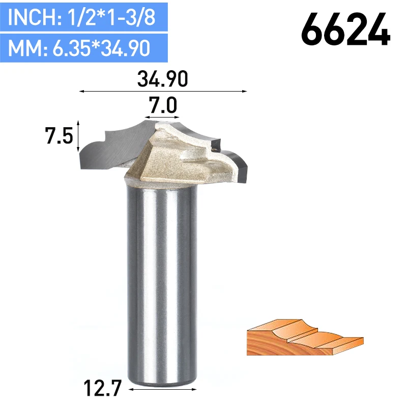 HUHAO 1 шт. 1/" хвостовик триммер фрезы для дерева из карбида вольфрама для обработки древесины гравировальный станок прецизионная Рабочая кромка резак - Длина режущей кромки: 6624