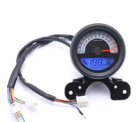 

Motorcycle LCD Gauge Digital Speedometer Odometer Tachometer Gear Fuel Oil Meter Turn Signal Indicator Multifuntion Instrument