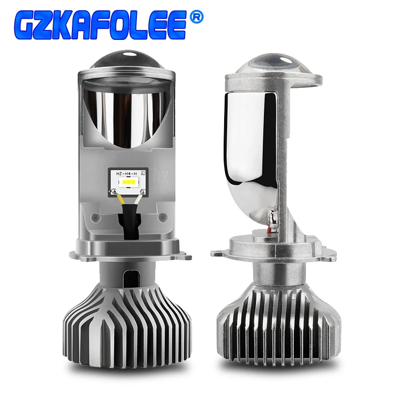 

GZKAFOLEE 2pcs mini projector lens headlight H4 LED hi-lo for car clear beam pattern 12V 6000k 12000LM no astigmatic problem