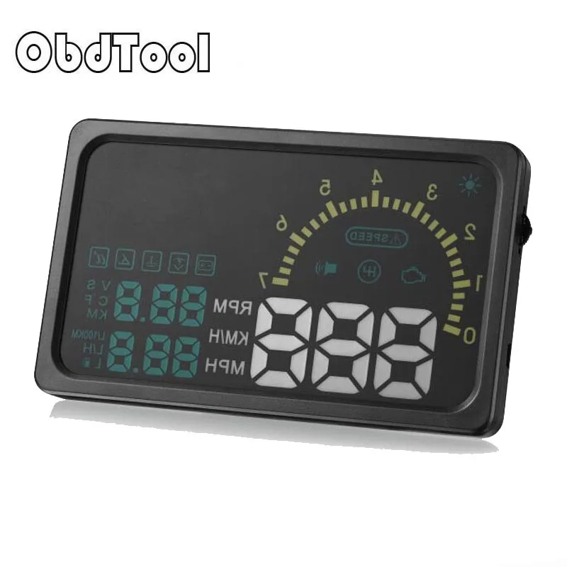 

2019 New 6" LED OBD-II HUD Head Up Display Over Speeding Warning/ Speed/ Km Rpm/ Shift Light/ Temperature Indicator