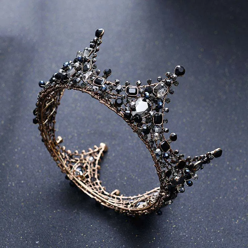 Buy Baroque Black Crown Crystal Tiara Bride Bridal