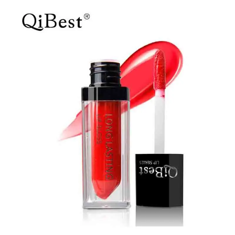 Qibest Brand Cosmetic Lipgloss Waterproof Beauty Makeup Velvet Matte