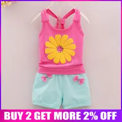 BibiCola/комплекты одежды для маленьких девочек, детская летняя одежда для девочек, спортивный костюм, хлопковый жилет + шорты с бантом