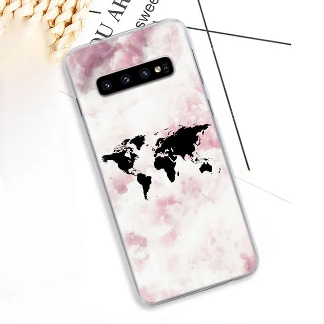 Карта мира план путешествий Чехол для телефона samsung Galaxy S10e S10 Plus S8 S9 Plus S7 Edge Note 10 Plus A40 A50 A70 M20 чехол - Цвет: 14