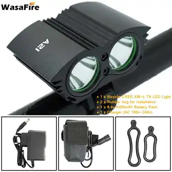 

Bike Light Waterproof Flashlight for Bicycle Handlebar 2*XML-T6 Wick LED Cycling Lights Bicycle Accessories Black Red Yellow
