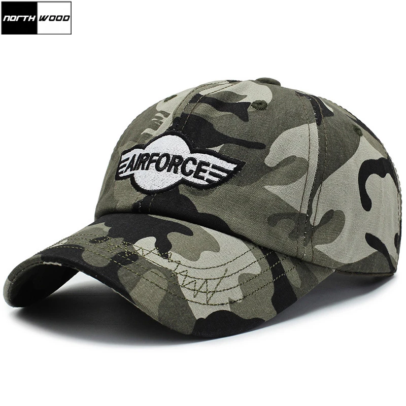 

[NORTHWOOD] 2019 Cotton Mens Baseball Caps Camo AIRFORCE Army Cap Snapback Summer Camouflage Baseball Cap Bone Masculino Dad Hat