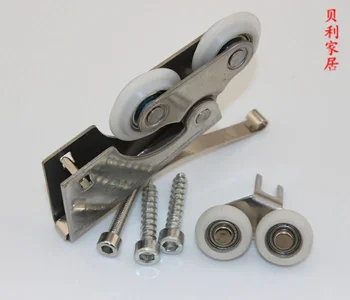 

Mute thick stainless steel pulley sliding door wardrobe Bathroom light rail sliding door Sliding door pulley wheel 626