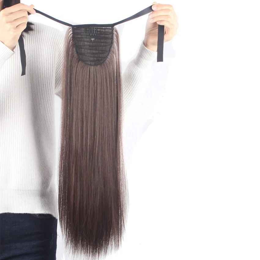 Feibin Tie on Ponytail Hair Extension Tail Hairpiece Long Straight Synthetic Women's Hair B43 Feibin Tie on Ponytail Hair Extension Tail Hairpiece Long Straight Synthetic Women's Hair B43