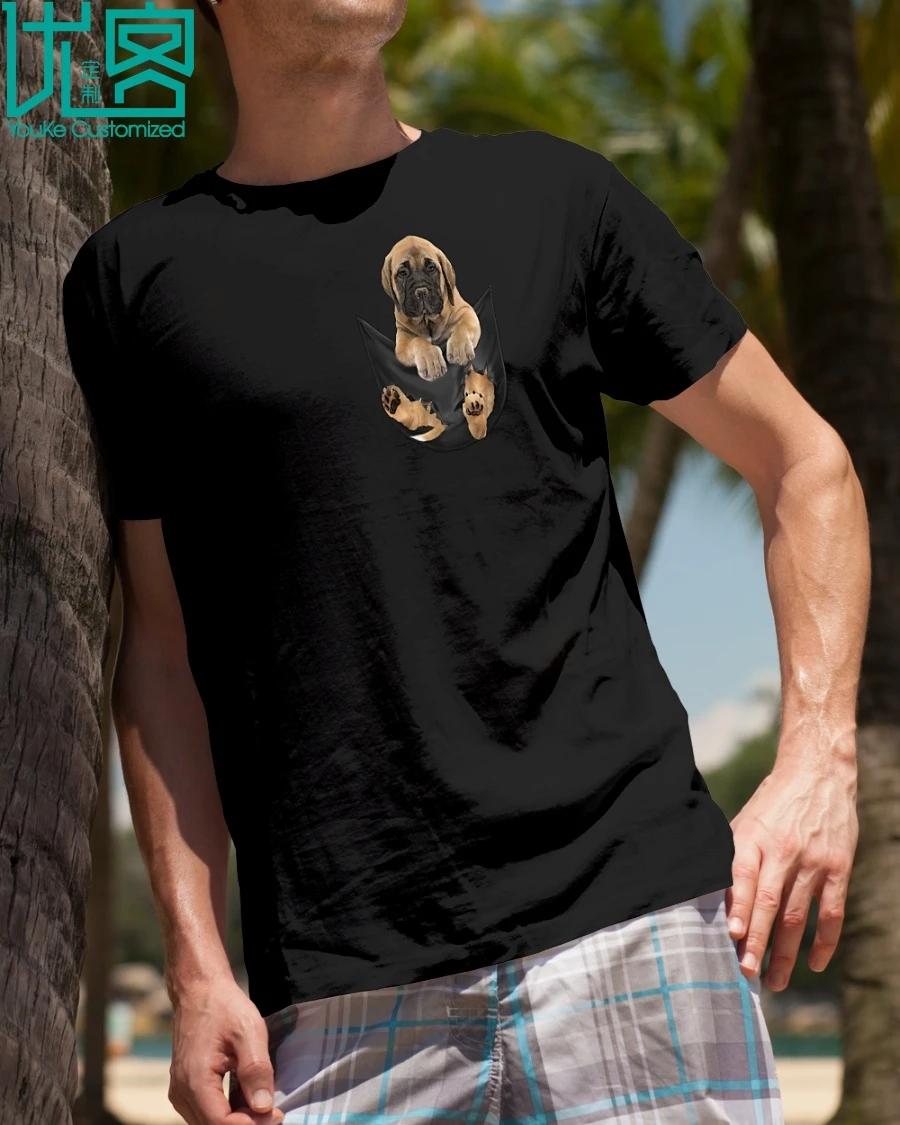

Bullmastiff In Fake Pocket T-Shirt 2019 Summer Men's Short Sleeve T-Shirt