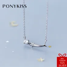 PONYKISS романтическая стерлингового серебра 925 пробы Милая подвеска с изображением дельфина ожерелье цепочка Женская Летняя Вечеринка элегантные ювелирные изделия подарок