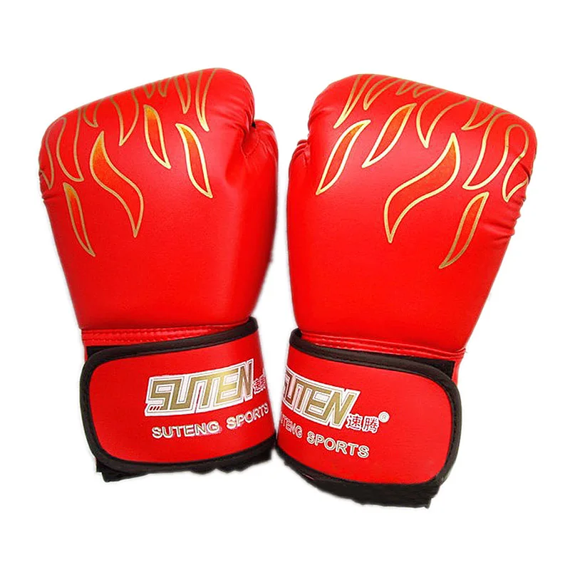 

SUTEN 4 Colors Adult Flame Boxing Gloves Professional Sanda Training PU Strong Durable MMA Flame Fighting Gloves