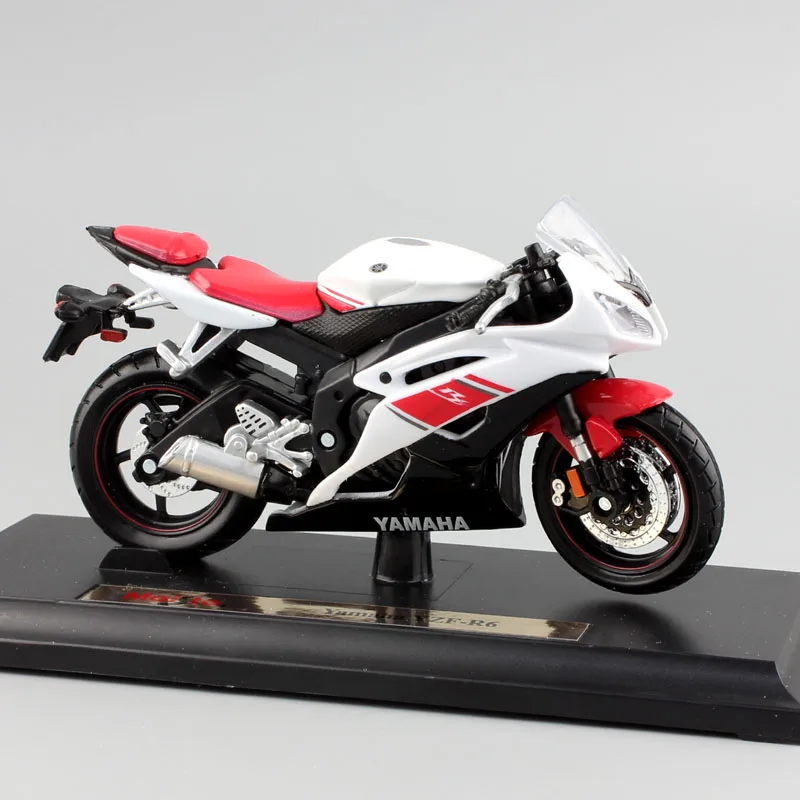 Бренд 1/18 масштаб детский YAMAHA YZF-R6 moto rcycle Супер спортивный гоночный Металлический Литой велосипед Модель автомобиля двигатель игрушка мото автомобиль в коробке