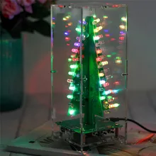 DIY RGB флэш-светодиодный комплект DIY Красочные 3D Рождественские елки комплект MP3 музыкальная шкатулка с оболочкой Рождественский подарок электронный набор для развлечения