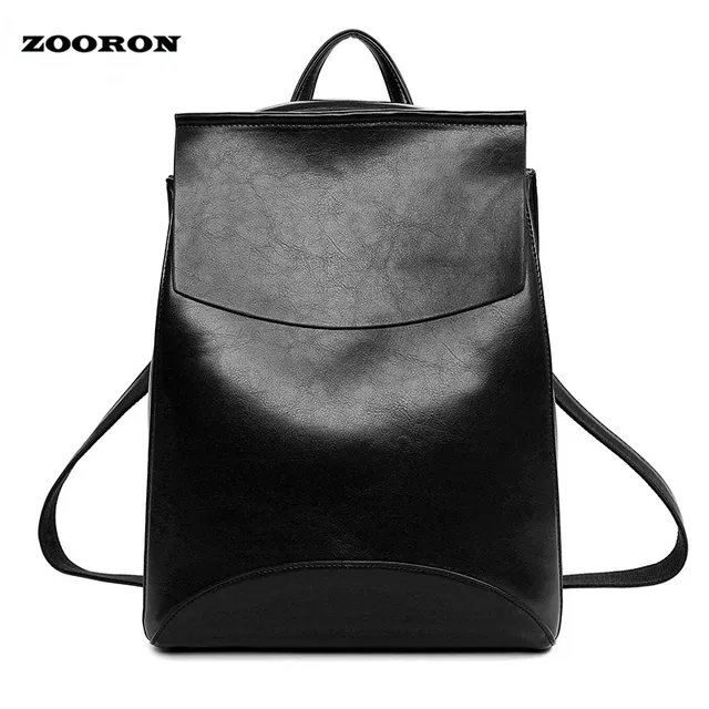 ZOORON 2017 New Design Pu Women Leather Backpacks School Bags Students Backpack Ladies Women's