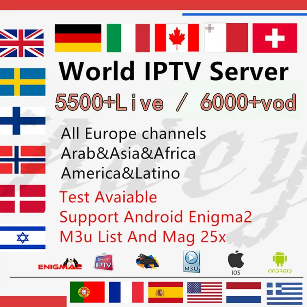 Iptv Espa Испания голландский Турция Португалии Italia Франция подписка Iptv M3u Youporn Vod для X96 H96 G1 G3 Mag Htv Android Tv box