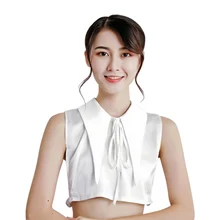 Новые женщины поддельные воротник бантом регулируемые съемные половина рубашки для соответствующие Топы