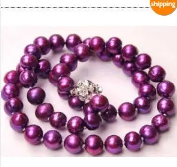 

Elegant AKOYA PURPLE PEARL NECKLACE 8-9mm