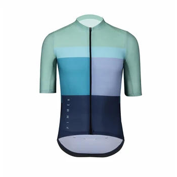 

pimmer 2019 PRINT short sleeve cycling jersey Road mtb mens cycling shirt Spandex fabric with best quality finish green