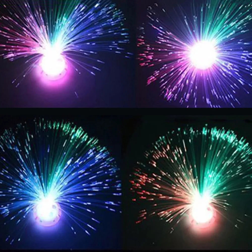 

Multicolor LED Fiber Optic Light Night Lamp Holiday Christmas Wedding Home Decoration Nighting Lighting Lamps